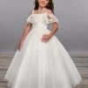 Mary's Bridal Angels Collection Girls Long Cold Shoulder Lace Dress By Mary's Bridal MB9059 1 Mary's Bridal Angels Collection Girls Long Cold Shoulder Lace Dress By Mary's Bridal MB9059