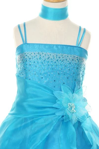 Cinderella Couture Girls Long Dresses With Scarf And Ruffled Skirt - 13 Colors 4 Cinderella Couture Girls Long Dresses With Scarf And Ruffled Skirt - 13 Colors