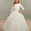 Mary's Bridal Angels Collection Girls Long Embroidered 3/4 Sleeve Dress By Mary's Bridal MB9072 2 Mary's Bridal Angels Collection Girls Long Embroidered 3/4 Sleeve Dress By Mary's Bridal MB9072