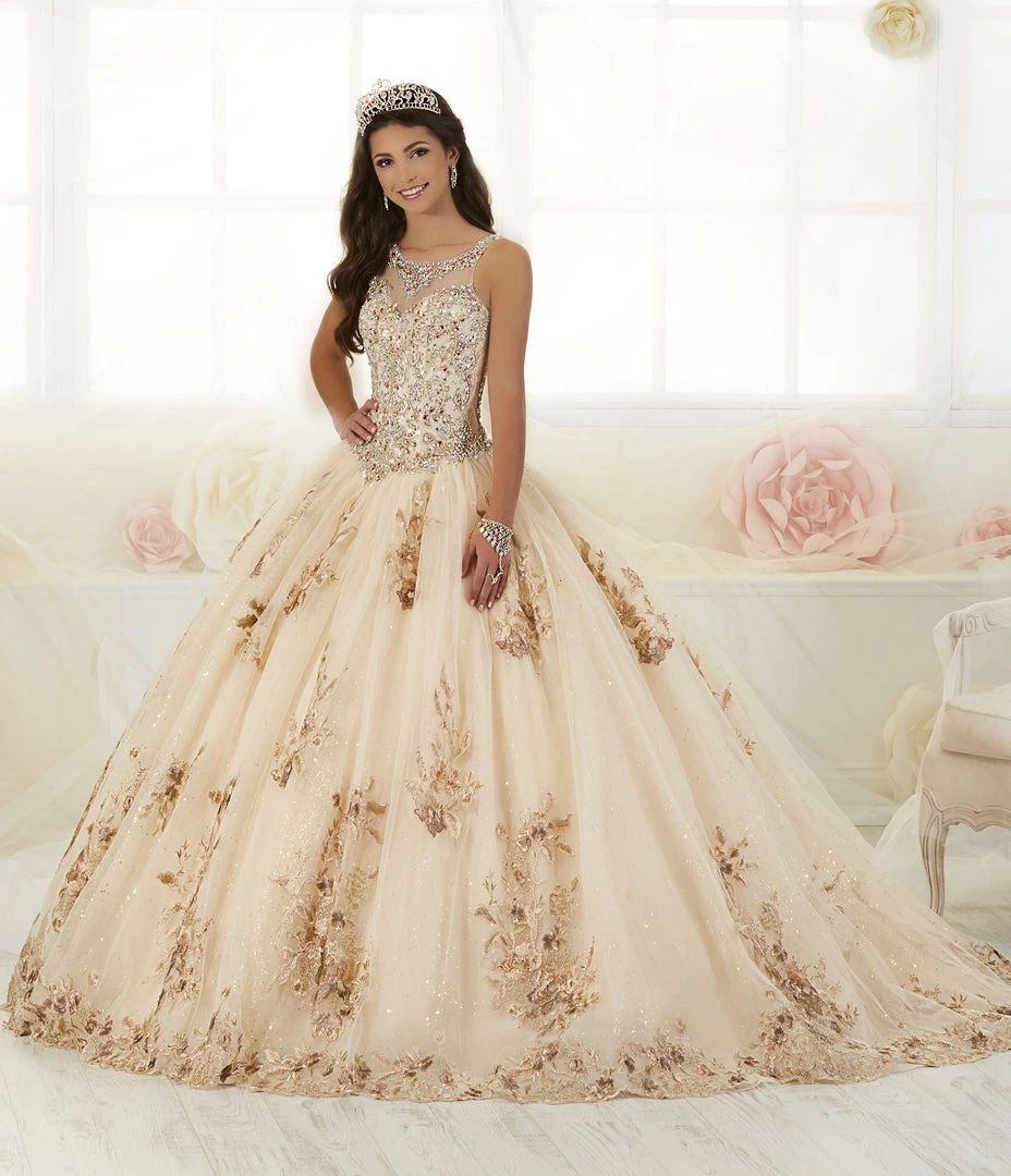 Tiffany Princess By House Of Wu Girls Long Floral Applique Dress By Mini Quince 26884MQ Kids 8 Tiffany Princess By House Of Wu Girls Long Floral Applique Dress By Mini Quince 26884MQ Kids