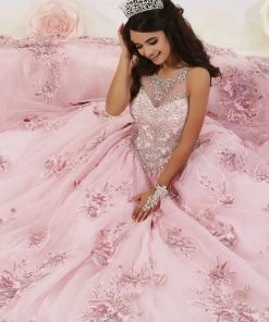 Tiffany Princess By House Of Wu Girls Long Floral Applique Dress By Mini Quince 26884MQ Kids 24 Tiffany Princess By House Of Wu Girls Long Floral Applique Dress By Mini Quince 26884MQ Kids