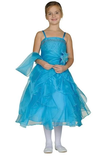 Cinderella Couture Kids Girls Long Gold Dresses With Scarf And Ruffled Skirt 7 Cinderella Couture Kids Girls Long Gold Dresses With Scarf And Ruffled Skirt