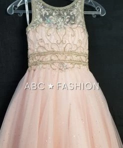 Tiffany Princess By House Of Wu Kids Girls Long Illusion Glitter Dress By Tiffany Princess 13601