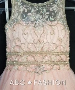 Tiffany Princess By House Of Wu Kids Girls Long Illusion Glitter Dress By Tiffany Princess 13601