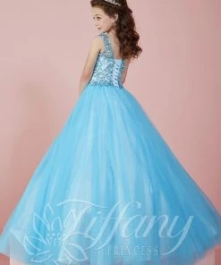 Tiffany Princess By House Of Wu Girls Long Illusion Tulle Dress By Tiffany Princess 13465