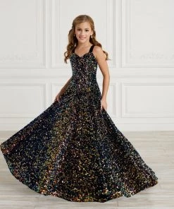 Tiffany Princess By House Of Wu Girls Long Iridescent Sequin Dress By Tiffany Princess 13625 Kids
