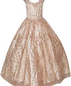 Girls Long Sleeveless Glitter Dress By Cinderella Couture 8007 26 Girls Long Sleeveless Glitter Dress By Cinderella Couture 8007