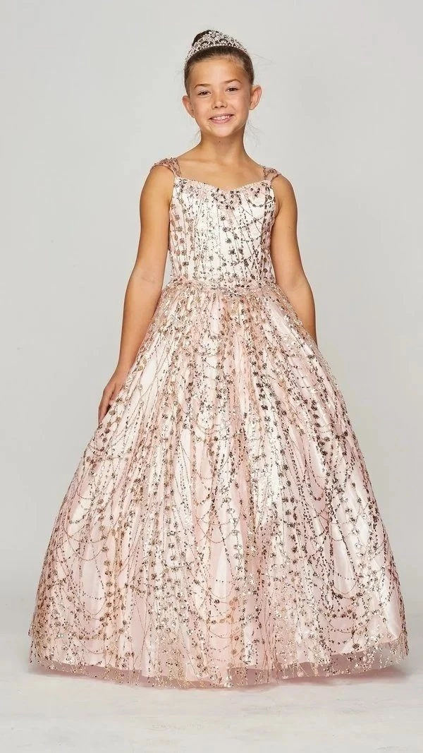Girls Long Sleeveless Glitter Dress By Cinderella Couture 8007 11 Girls Long Sleeveless Glitter Dress By Cinderella Couture 8007