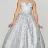 Girls Long Sleeveless Glitter Dress By Cinderella Couture 8007