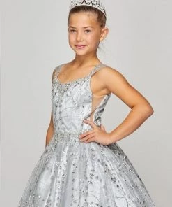 Girls Long Sleeveless Glitter Dress By Cinderella Couture 8007 19 Girls Long Sleeveless Glitter Dress By Cinderella Couture 8007