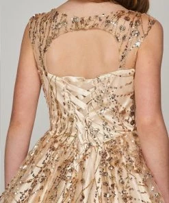 Girls Long Sleeveless Glitter Dress By Cinderella Couture 8007 18 Girls Long Sleeveless Glitter Dress By Cinderella Couture 8007