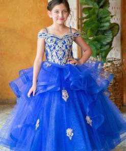 Calla Collection Girls Long Off Shoulder Layered Dress By Calla KY223