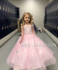 Tiffany Princess By House Of Wu Girls Long Off Shoulder Glitter Dress By Tiffany Princess 13590 Kids