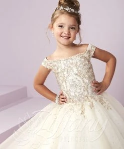 Tiffany Princess By House Of Wu Girls Long Off Shoulder Dress By Tiffany Princess 13482 Flower Girl Dresses