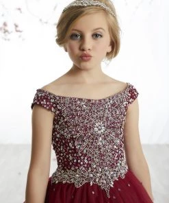 Tiffany Princess By House Of Wu Girls Long Off Shoulder Tulle Dress By Tiffany Princess 13505 Kids