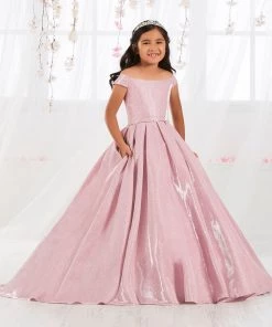 Tiffany Princess By House Of Wu Girls Long Off Shoulder Glitter Dress By Tiffany Princess 13556