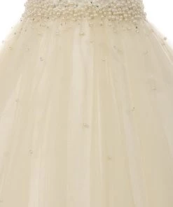 Girls Long Pearl Beaded Tulle Dress By Cinderella Couture 5053 Flower Girl Dresses 18 Girls Long Pearl Beaded Tulle Dress By Cinderella Couture 5053 Flower Girl Dresses