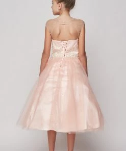 Girls Long Pearl Beaded Tulle Dress By Cinderella Couture 5053 Flower Girl Dresses 13 Girls Long Pearl Beaded Tulle Dress By Cinderella Couture 5053 Flower Girl Dresses