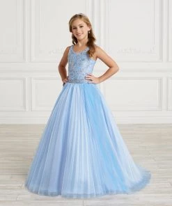 Tiffany Princess By House Of Wu Girls Long Pleated Organza Dress By Tiffany Princess 13628
