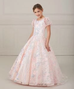 Tiffany Princess By House Of Wu Kids Girls Long Puff Sleeve Dress By Tiffany Princess 13646