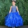 Calla Collection Flower Girl Dresses Girls Long Ruffled Dress With Beaded Bodice By Calla KY213