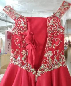 Tiffany Princess By House Of Wu Girls Long Satin Off Shoulder Dress By Tiffany Princess 13618 Flower Girl Dresses