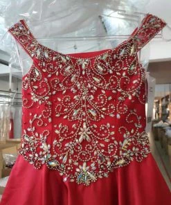 Tiffany Princess By House Of Wu Girls Long Satin Off Shoulder Dress By Tiffany Princess 13618 Flower Girl Dresses