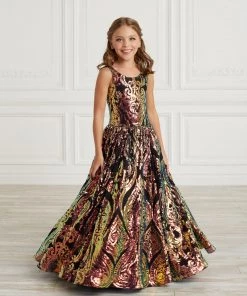 Tiffany Princess By House Of Wu Kids Girls Long Sequin Print Dress By Tiffany Princess 13630