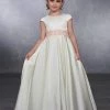 Mary's Bridal Angels Collection Girls Long Short Sleeve Satin Dress By Mary's Bridal MB9036 Flower Girl Dresses 2 Mary's Bridal Angels Collection Girls Long Short Sleeve Satin Dress By Mary's Bridal MB9036 Flower Girl Dresses