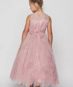 Girls Long Sleeveless Chantilly Lace Dress By Cinderella Couture 9073 Flower Girl Dresses