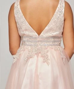 Girls Long Sleeveless Dress With Lace Top By Cinderella Couture 5082