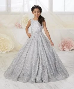 Tiffany Princess By House Of Wu Girls Long Sleeveless Glitter Dress By Tiffany Princess 13530