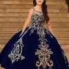 Mary's Bridal Mini Quince Collection Girls Long Sleeveless Velvet Dress By Mary's Bridal MQ4028