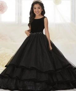 Tiffany Princess By House Of Wu Girls Long Sleeveless Velvet Dress By Tiffany Princess 13545 Kids