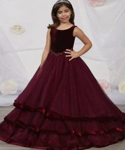 Tiffany Princess By House Of Wu Girls Long Sleeveless Velvet Dress By Tiffany Princess 13545 Kids