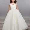 Mary's Bridal Angels Collection Girls Long Cap Sleeve Swiss Dot Dress By Mary's Bridal MB9064 Flower Girl Dresses