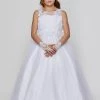 Girls Long Tulle Dress With 3D Flowers By Cinderella Couture 5035 Kids 1 Girls Long Tulle Dress With 3D Flowers By Cinderella Couture 5035 Kids