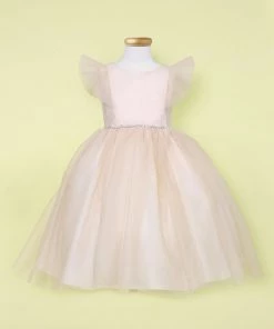Calla Collection Girls Tulle Dress With Short Sleeves By Calla D794 Flower Girl Dresses