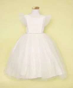 Calla Collection Girls Tulle Dress With Short Sleeves By Calla D794 Flower Girl Dresses