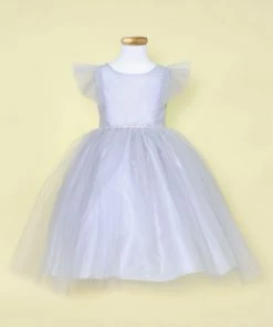 Calla Collection Girls Tulle Dress With Short Sleeves By Calla D794 Flower Girl Dresses
