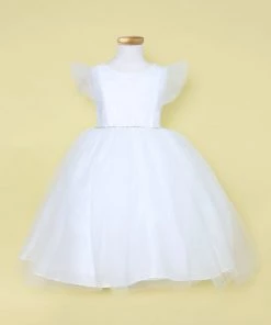 Calla Collection Girls Tulle Dress With Short Sleeves By Calla D794 Flower Girl Dresses