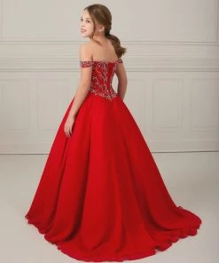 Tiffany Princess By House Of Wu Girls Off Shoulder Chiffon Gown By Tiffany Princess 13644