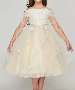Flower Girl Dresses Girls Off Shoulder Lace Dress By Cinderella Couture 5091 16 Flower Girl Dresses Girls Off Shoulder Lace Dress By Cinderella Couture 5091