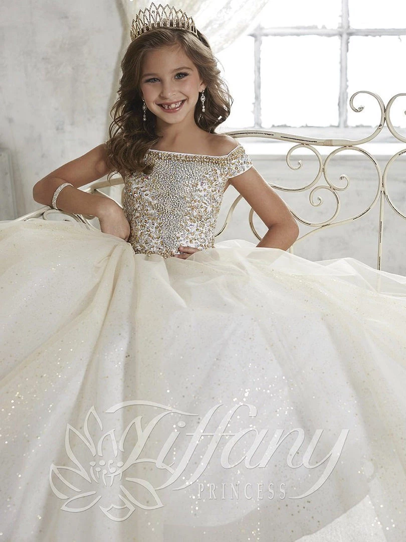 Tiffany Princess By House Of Wu Girls Off Shoulder Tulle Dress By Tiffany Princess 13457 Kids 3 Tiffany Princess By House Of Wu Girls Off Shoulder Tulle Dress By Tiffany Princess 13457 Kids
