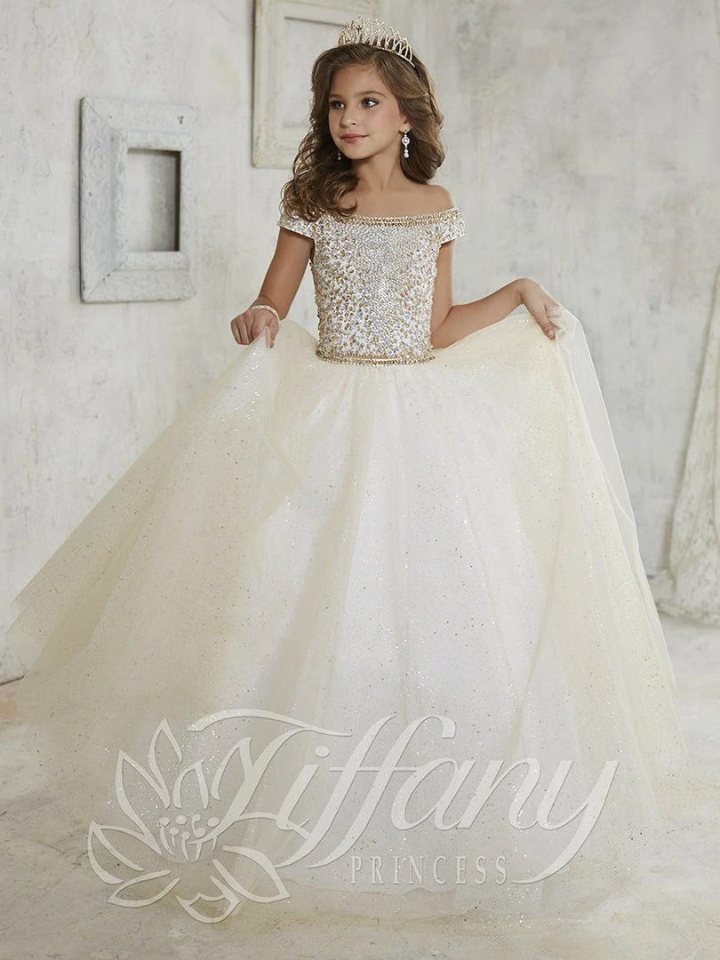 Tiffany Princess By House Of Wu Girls Off Shoulder Tulle Dress By Tiffany Princess 13457 Kids 5 Tiffany Princess By House Of Wu Girls Off Shoulder Tulle Dress By Tiffany Princess 13457 Kids