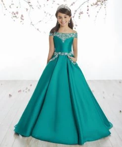 Tiffany Princess By House Of Wu Girls Off Shoulder Mikado Dress By Tiffany Princess 13513 Kids