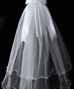 Calla Collection Girls Pearl Beaded First Communion Veil With Crown Kids