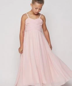 Girls Pleated Long Chiffon Dress By Cinderella Couture 5024 Kids