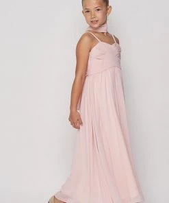 Girls Pleated Long Chiffon Dress By Cinderella Couture 5024 Kids