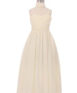 Girls Pleated Long Chiffon Dress By Cinderella Couture 5024 Kids